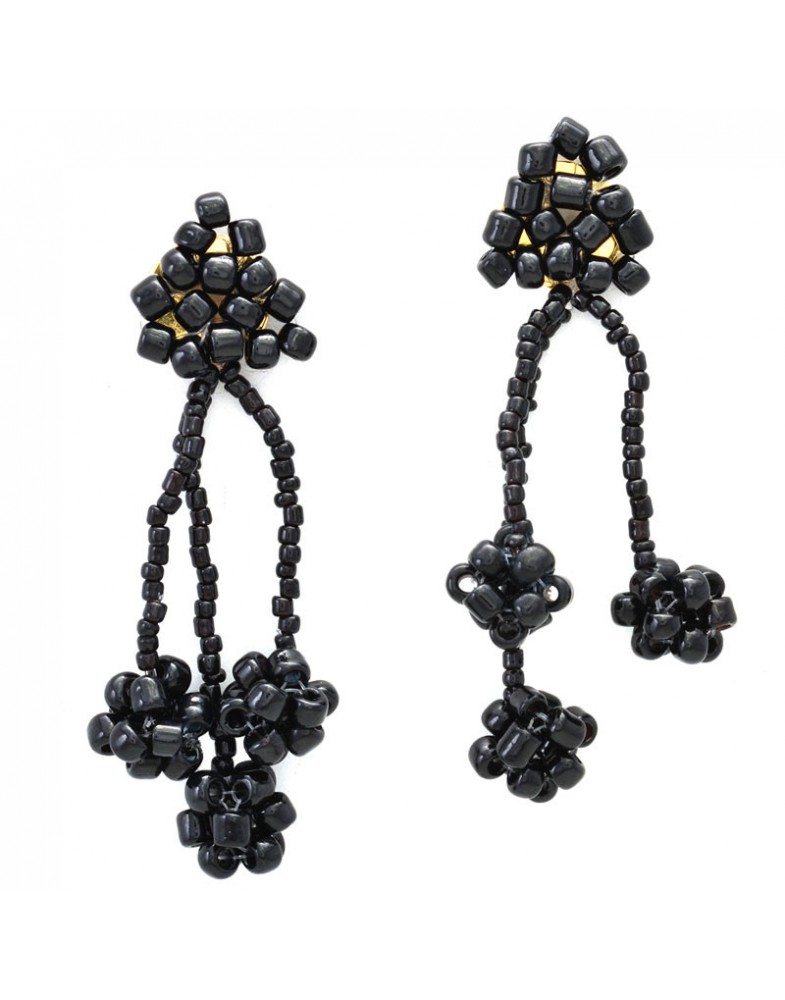 Brinco Dourado Cacho Preto
