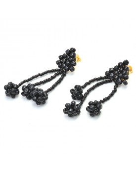 Brinco Dourado Cacho Preto