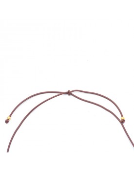 Colar Dourado Flor Madeira Com Flor Strass