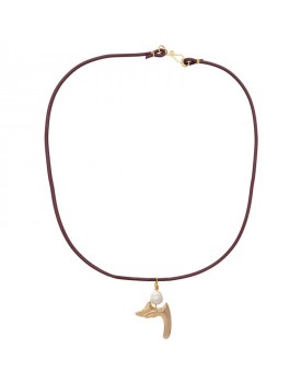 Colar Dourado Meio Anjo