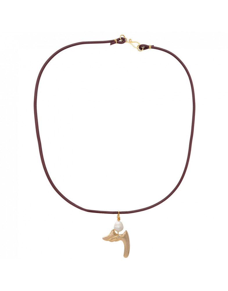 Colar Dourado Meio Anjo