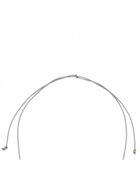 Colar Dourado Silicone Cinza Com Pérola Bordada