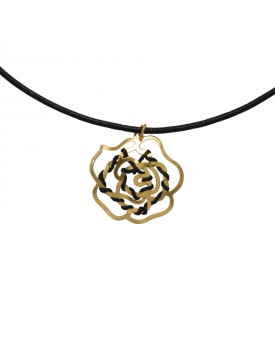 Colar Dourado Rosa Vazada