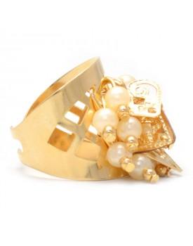 Anel Dourado Diva Pérola