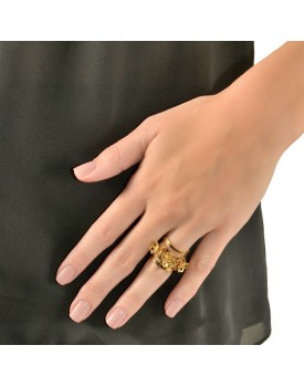 Anel Dourado Margaridinhas