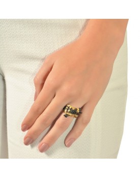 Anel Dourado Passador Silicone