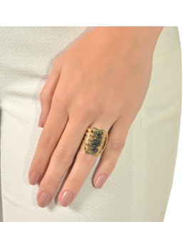 Anel Dourado Balão Bordado Com Silicone