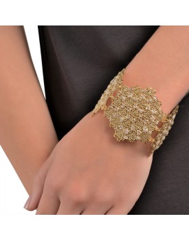 Pulseira Dourada Margaridas Caseadas