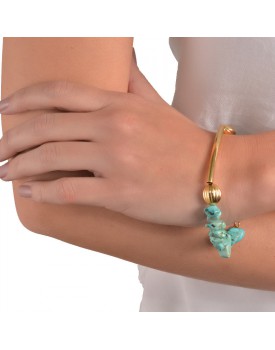 Pulseira Dourada Turquesa