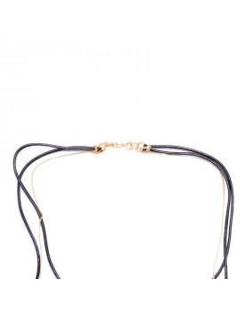 Colar Dourado 3 Fios Folhas
