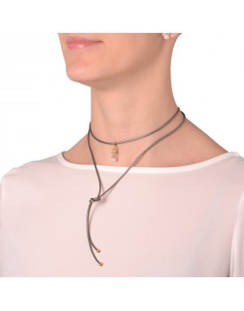 Colar Dourado Silicone Cinza Com Menino