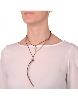 Colar Dourado Trevo Com Miolo De Pérolas